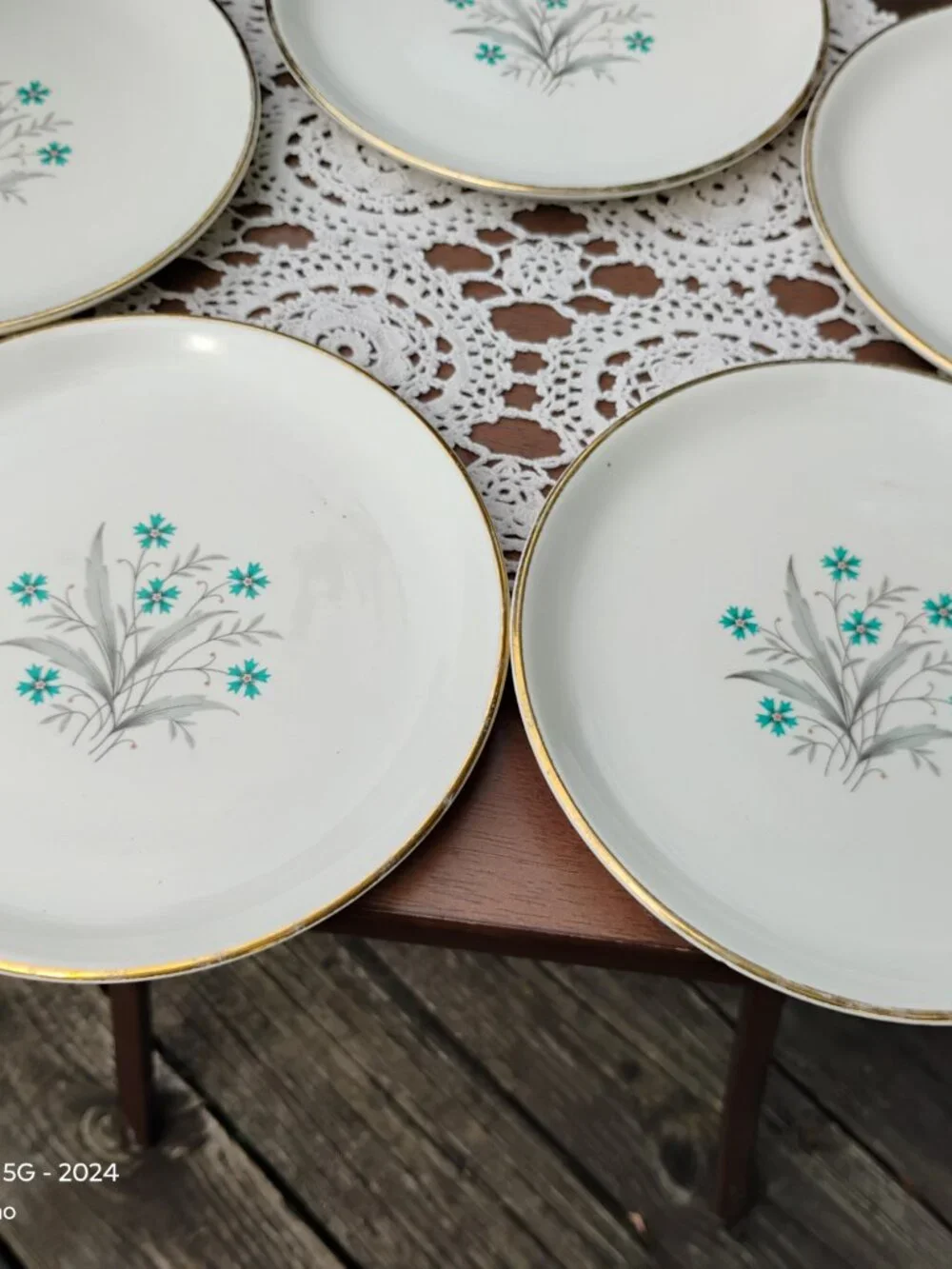Scio Pottery Company Lot of 5 salad or bread plates Hampton Pattern circa 1960s